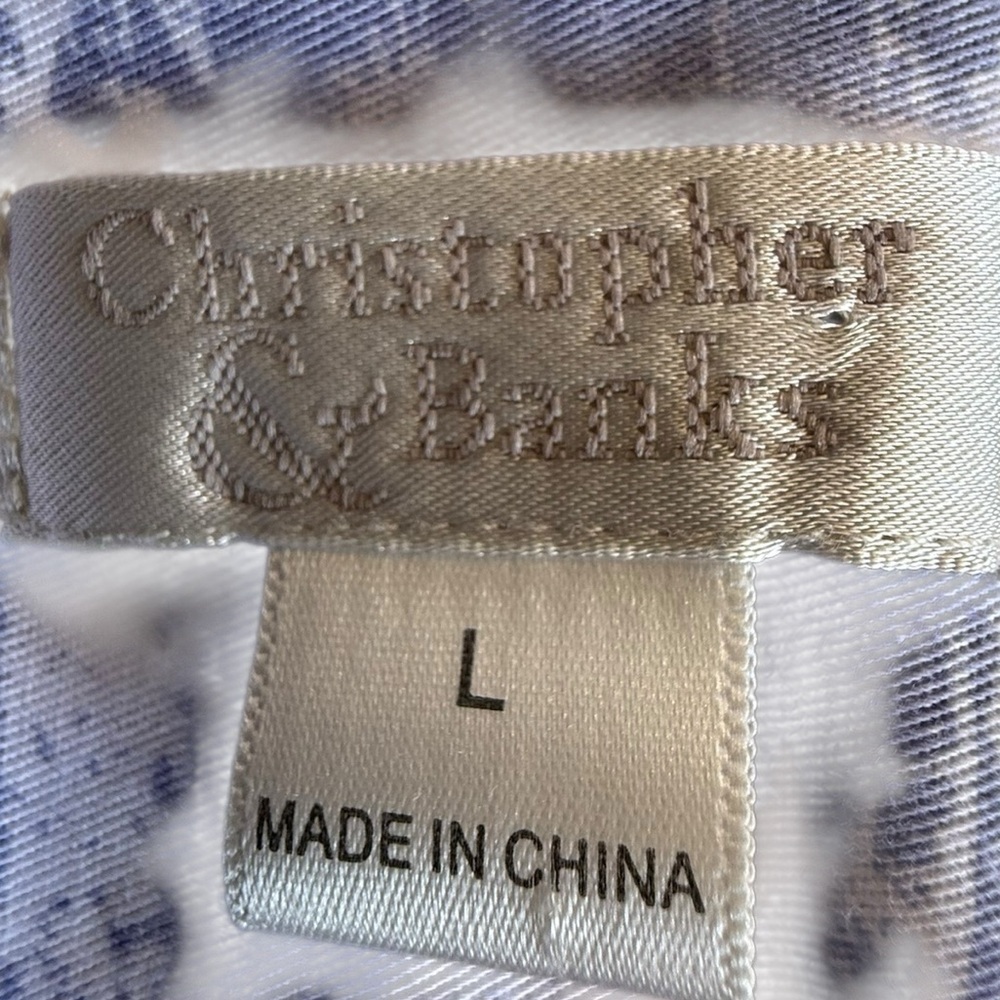 Christopher & Banks Scenic Print Button Front Jacket Parisian Café Art Style L - Picture 9 of 12